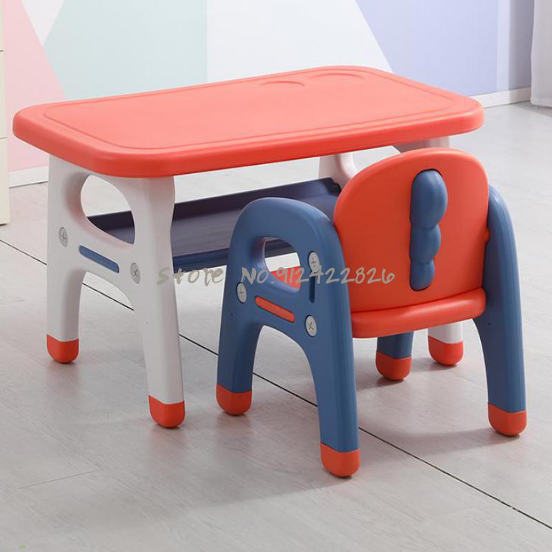 Kindergarten tables and chairs children&s table children&s toy table household baby plastic rectangular set eating and learning